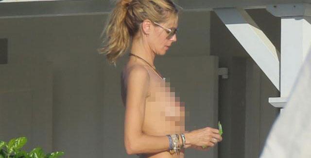 Heidi Klum se chce očividně pořádně opálit.